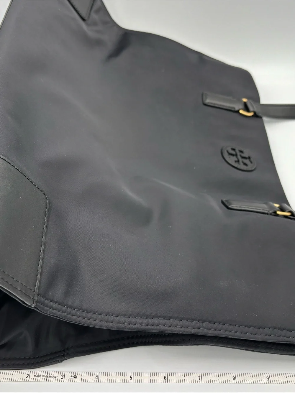 Tory Burch Black Nylon Tote with Gold Hardware